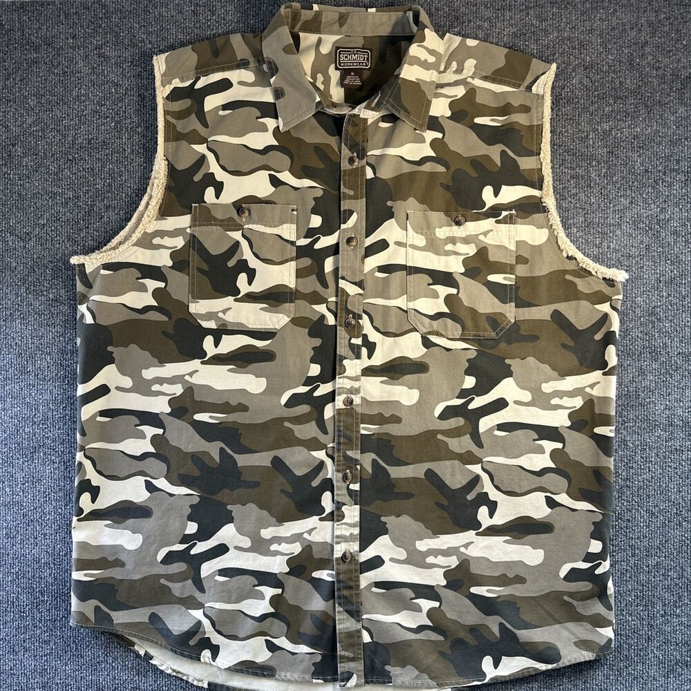 C.E. Schmidt Workwear Mens Size XL Camo Sleeveless Vest
